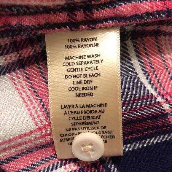 L Beach Lunch Lounge Plaid Flannel Shirt Size Large - Picture 5 of 6
